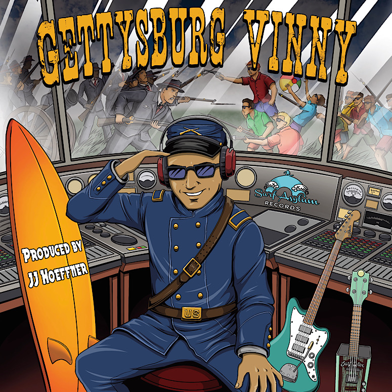 Dick Dale’s surf guitar protégée, Beachfront Vinny, is known for his comedic surficana music on new album “Gettysburg Vinny”
